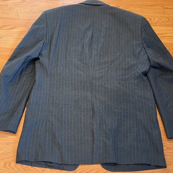 Men's Vintage Ralph Lauren Charcoal Gray Pinstripe Wool Blazer Sport Coat 43L - Picture 13 of 15